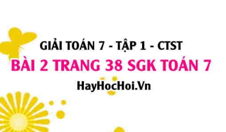 Giải bài 2 trang 38 Toán 7 Tập 1 SGK Chân trời sáng tạo